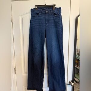 Old Navy Women's Wide Leg Jeans in Dark Indigo